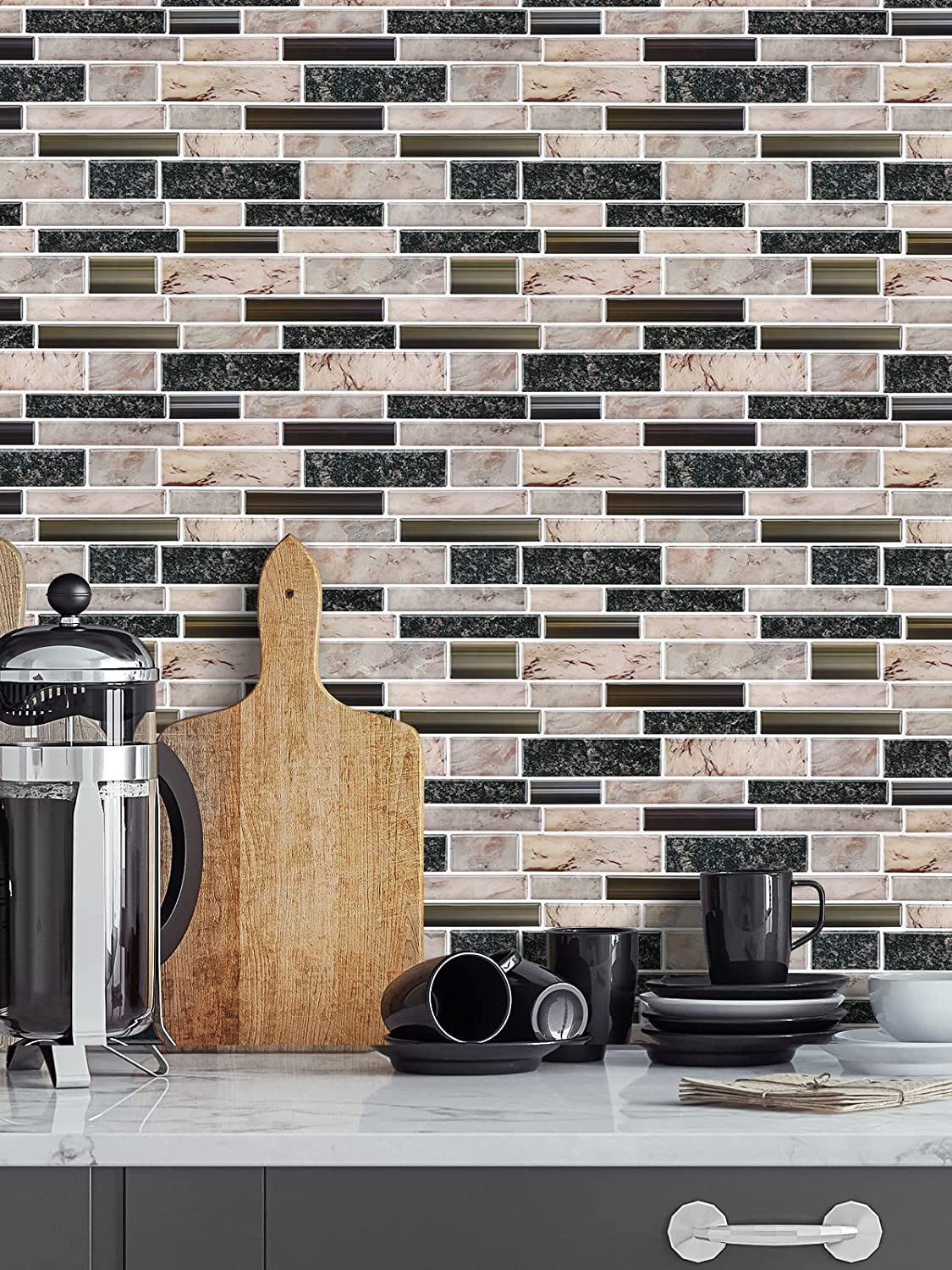 Blend Tiles Peel and Stick Tile Backsplash - Sandstone Look