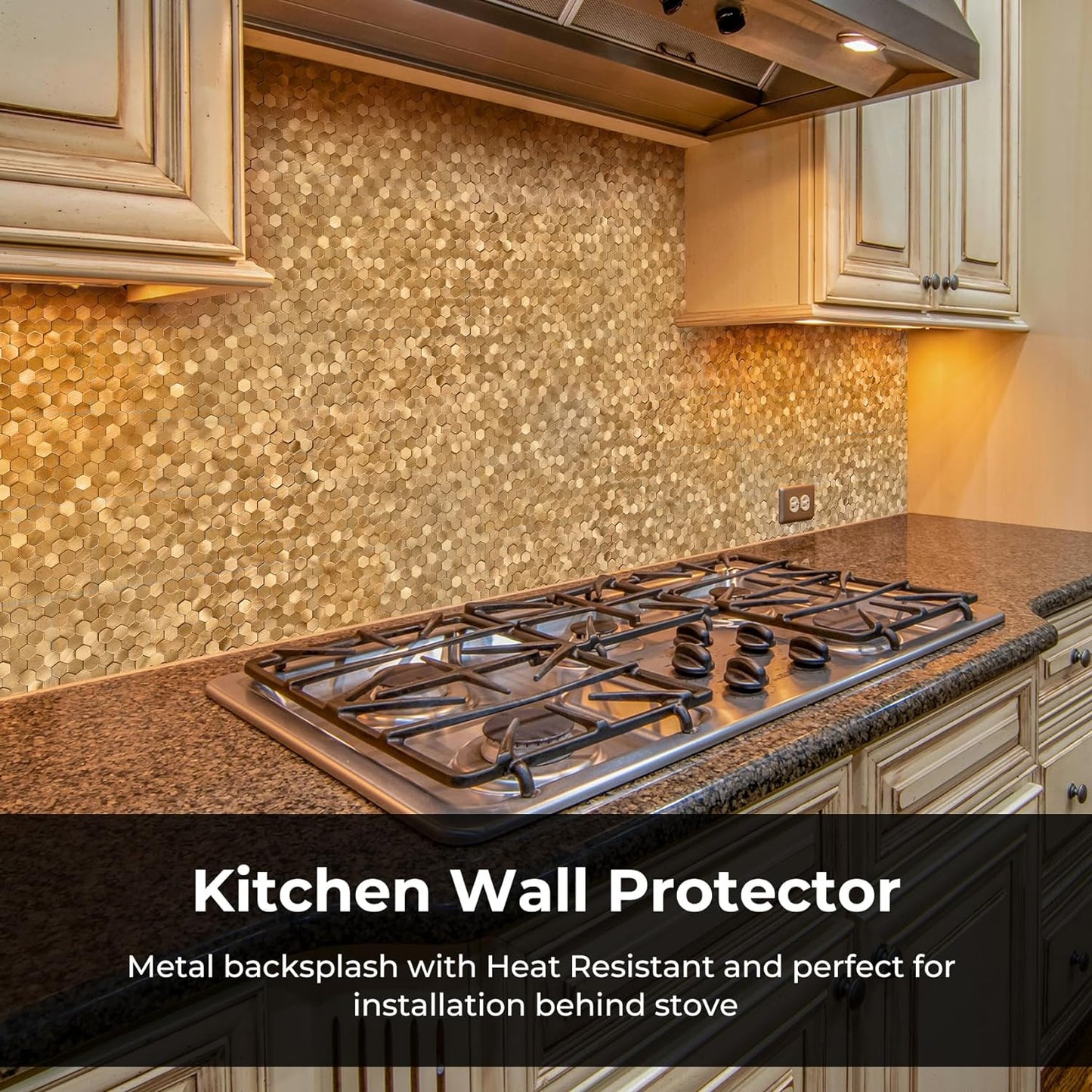 Penny Mosaic Hexagon Peel and Stick Backsplash Tiles - Copper