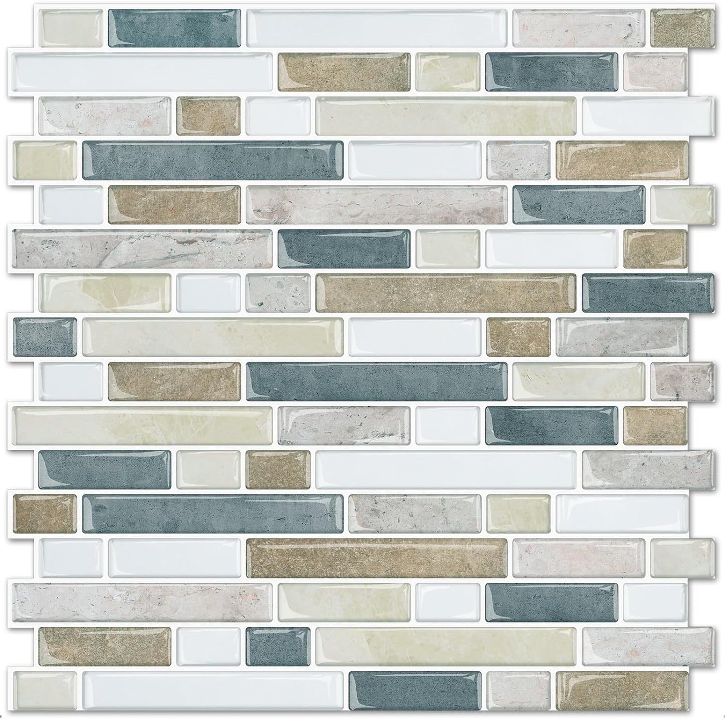 Linear Blend Backsplash - Beige & Blue