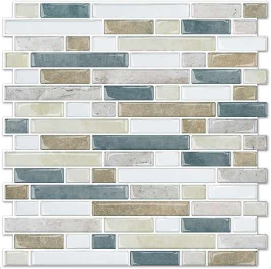 Linear Blend Backsplash - Beige & Blue