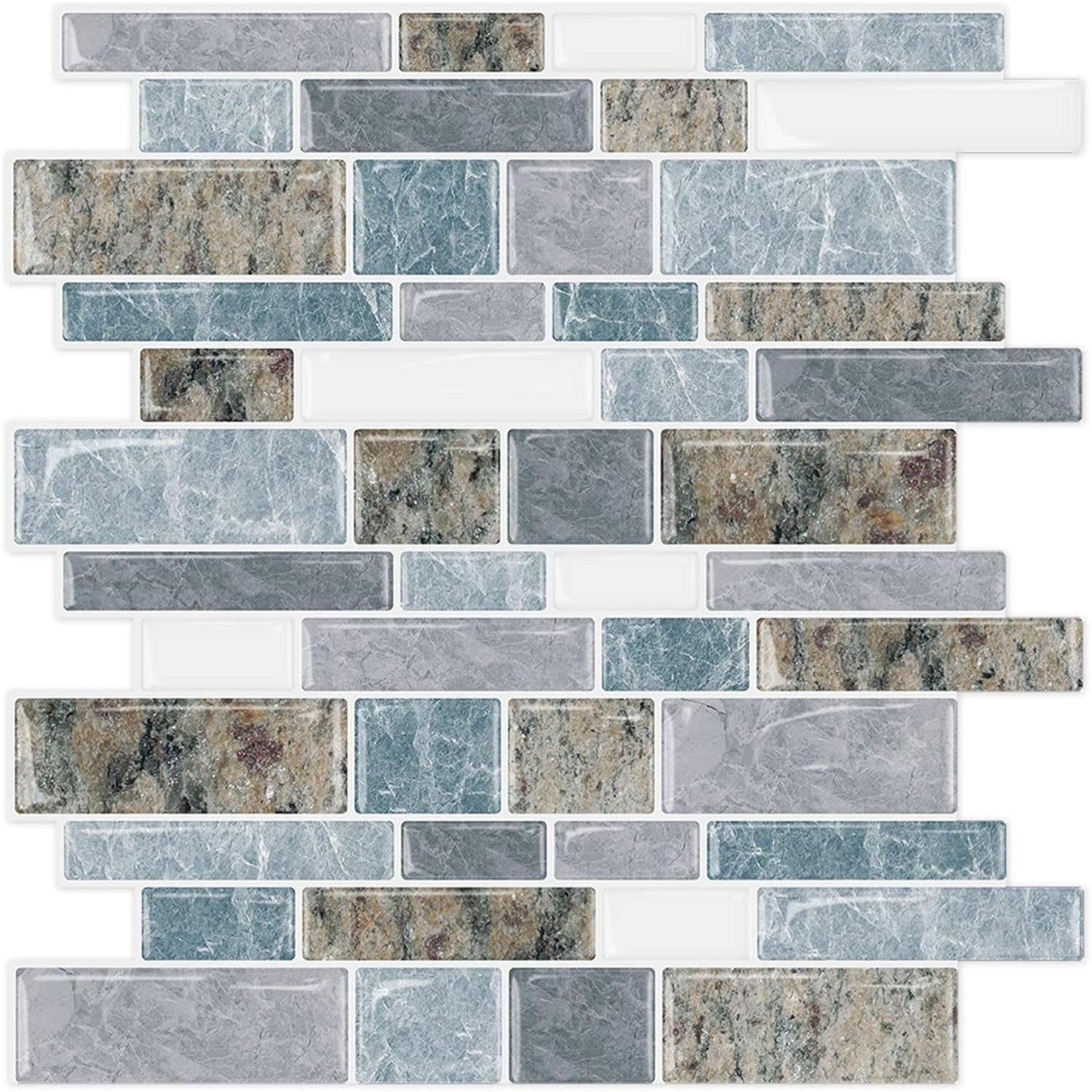 Linear Blend - Light Blue & Brown Granite