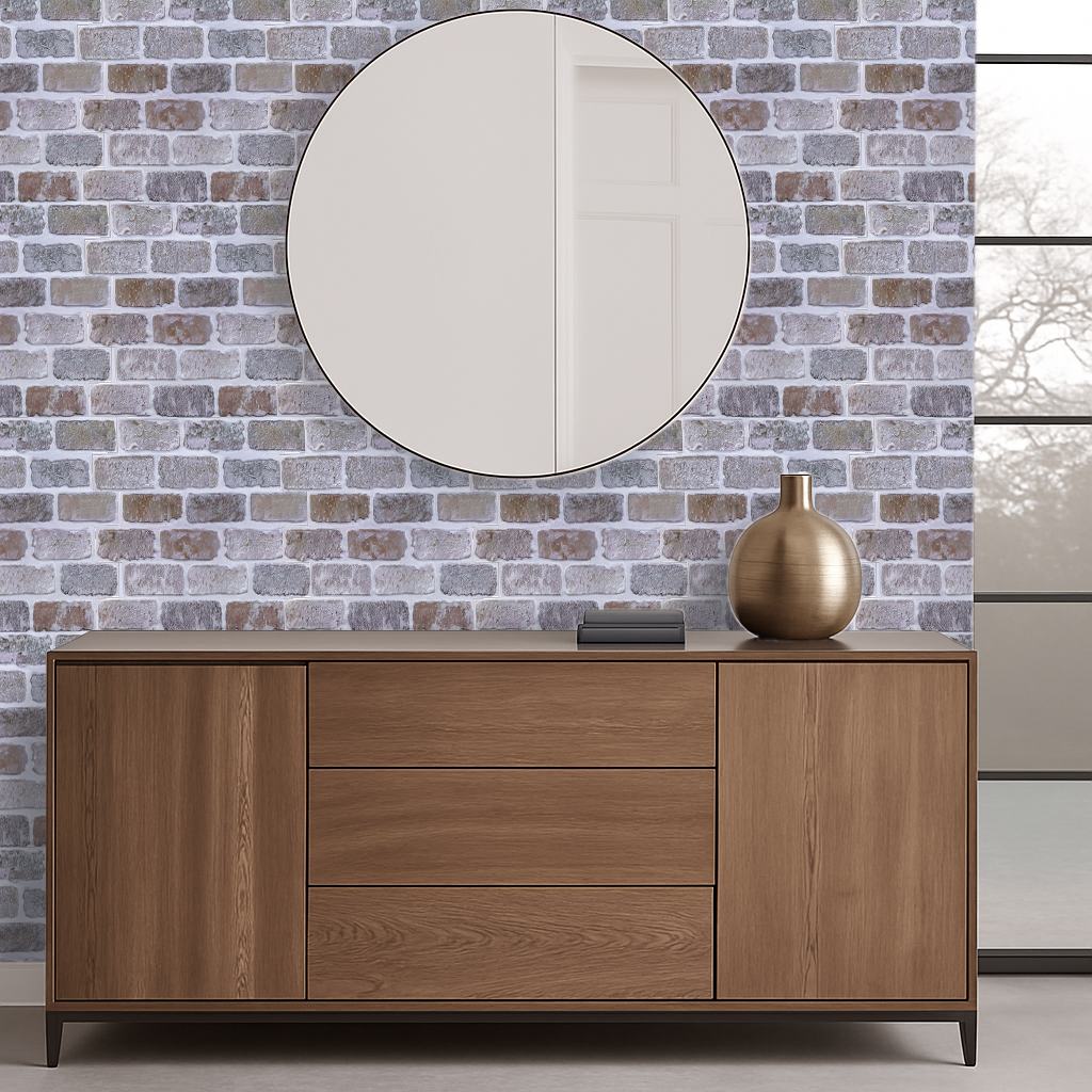 3D Grey Brick Peel and Stick Wall Tile