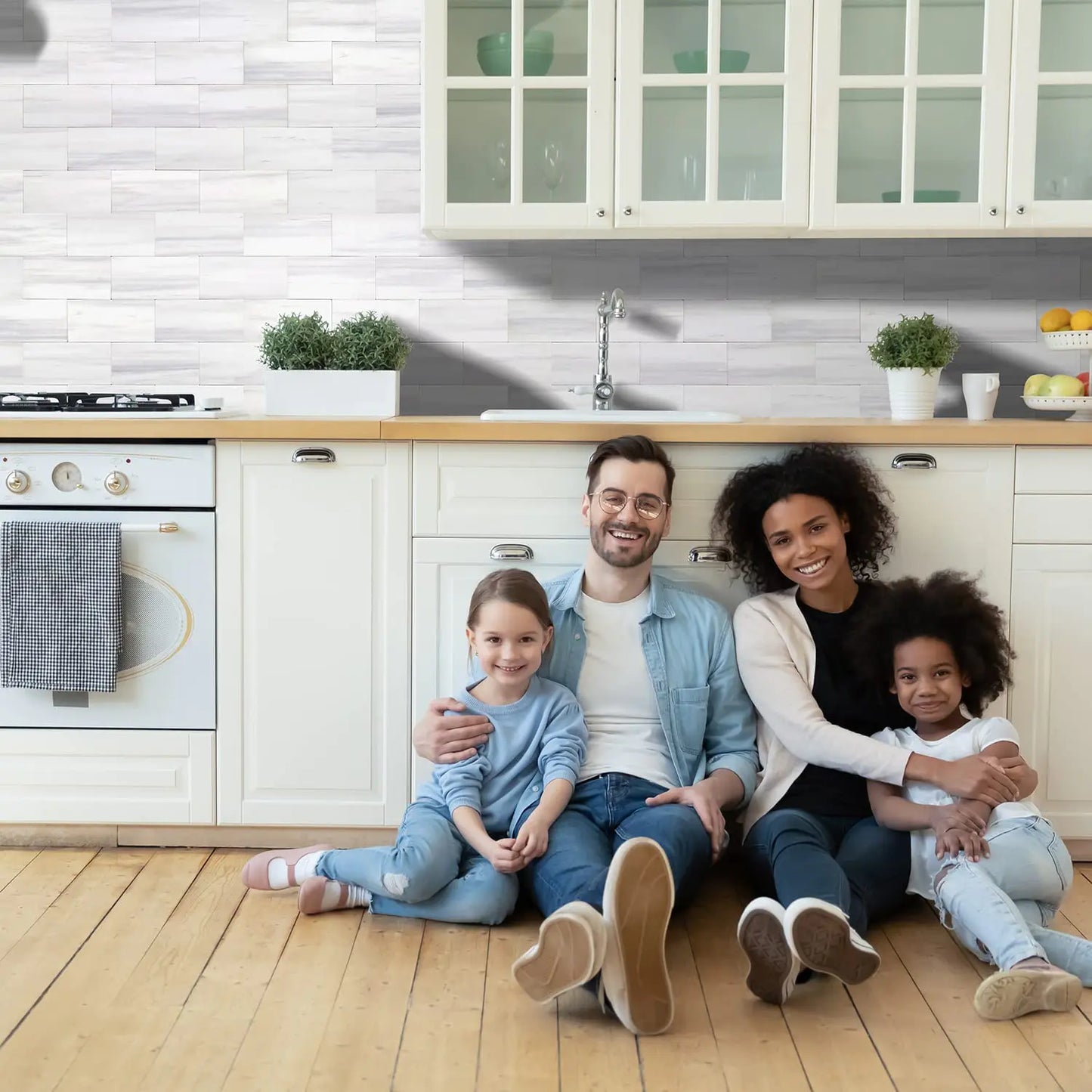 2''x4'' Subway Peel and Stick Tiles Sheeted - Light Grey Dolomite