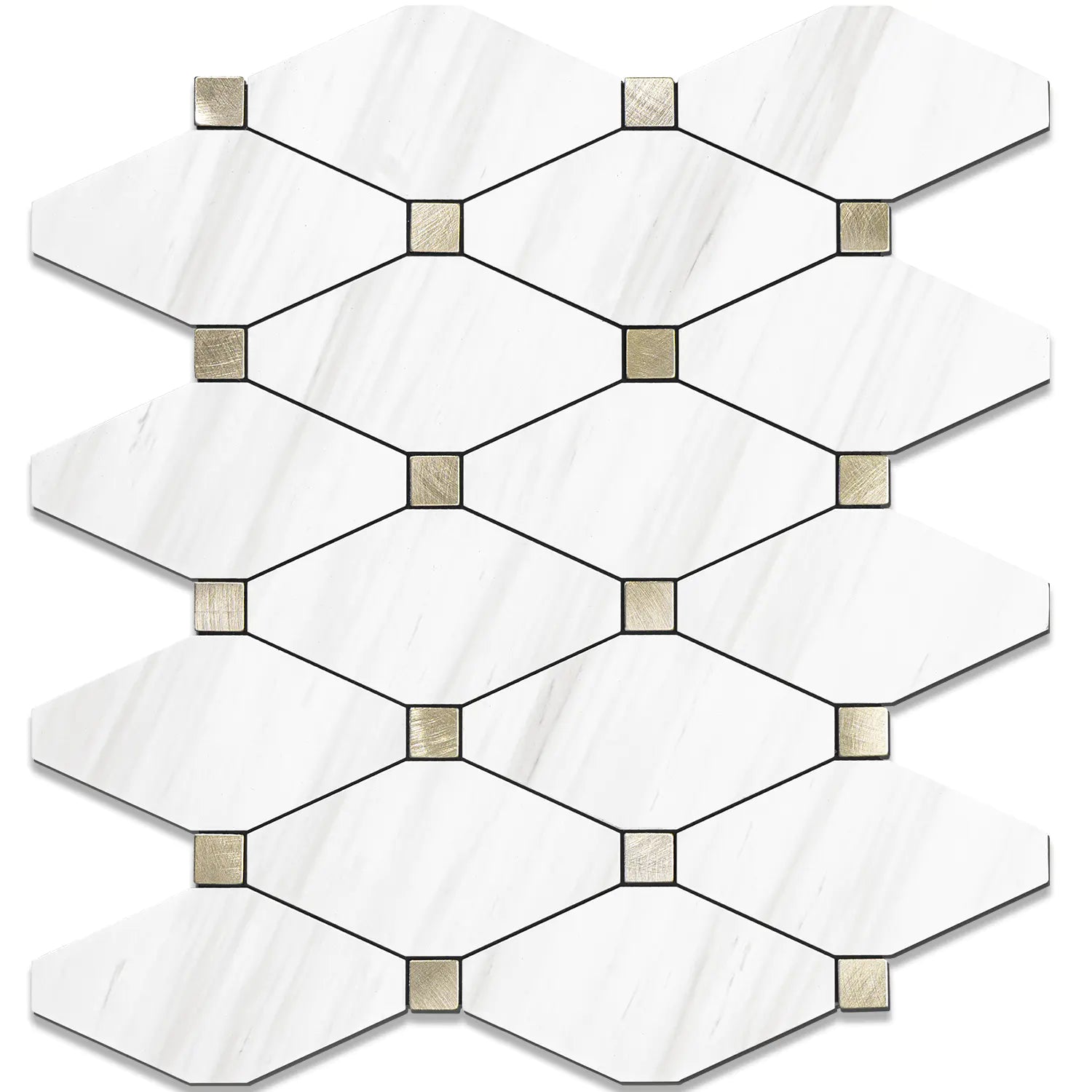 PVC Mixed Metal Mosaic Tile Backsplash - Dolomite