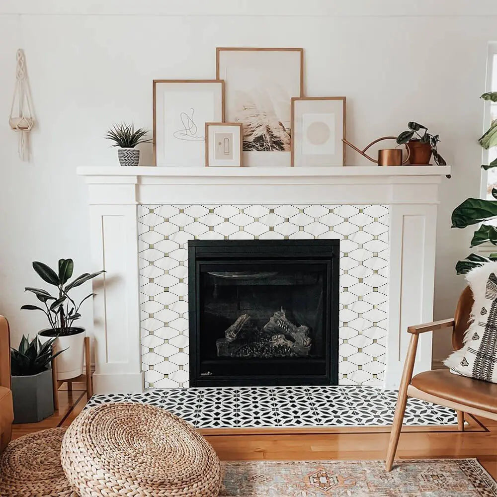 PVC Mixed Metal Mosaic Tile Backsplash - Dolomite