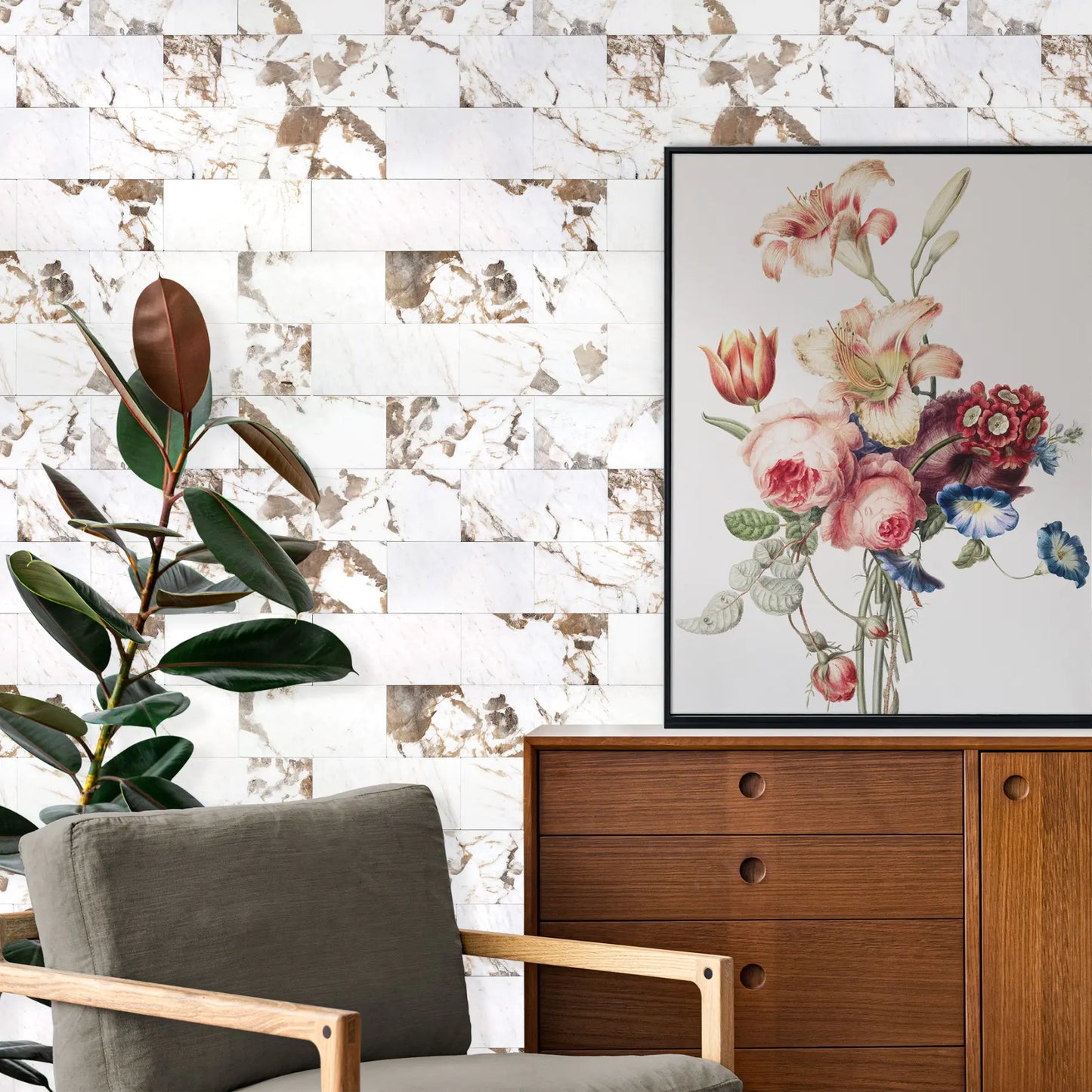 2''x4'' Subway Peel and Stick Tiles Sheeted - Belgium White Marble