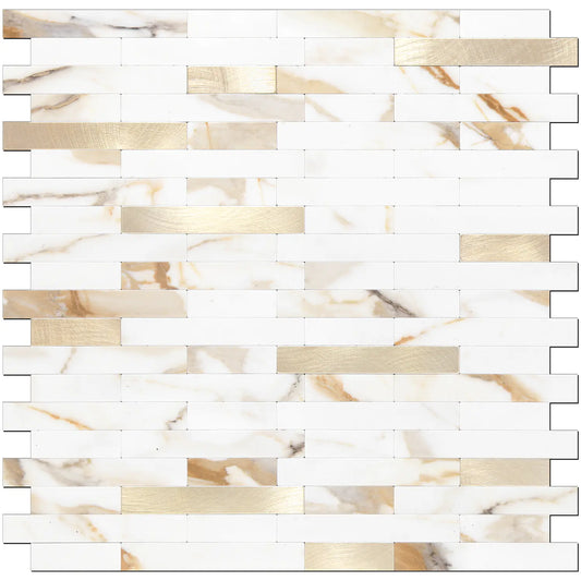Faux Stone Mixed Metal Linear Blend - Calacatta Gold Mixed Metal Gold