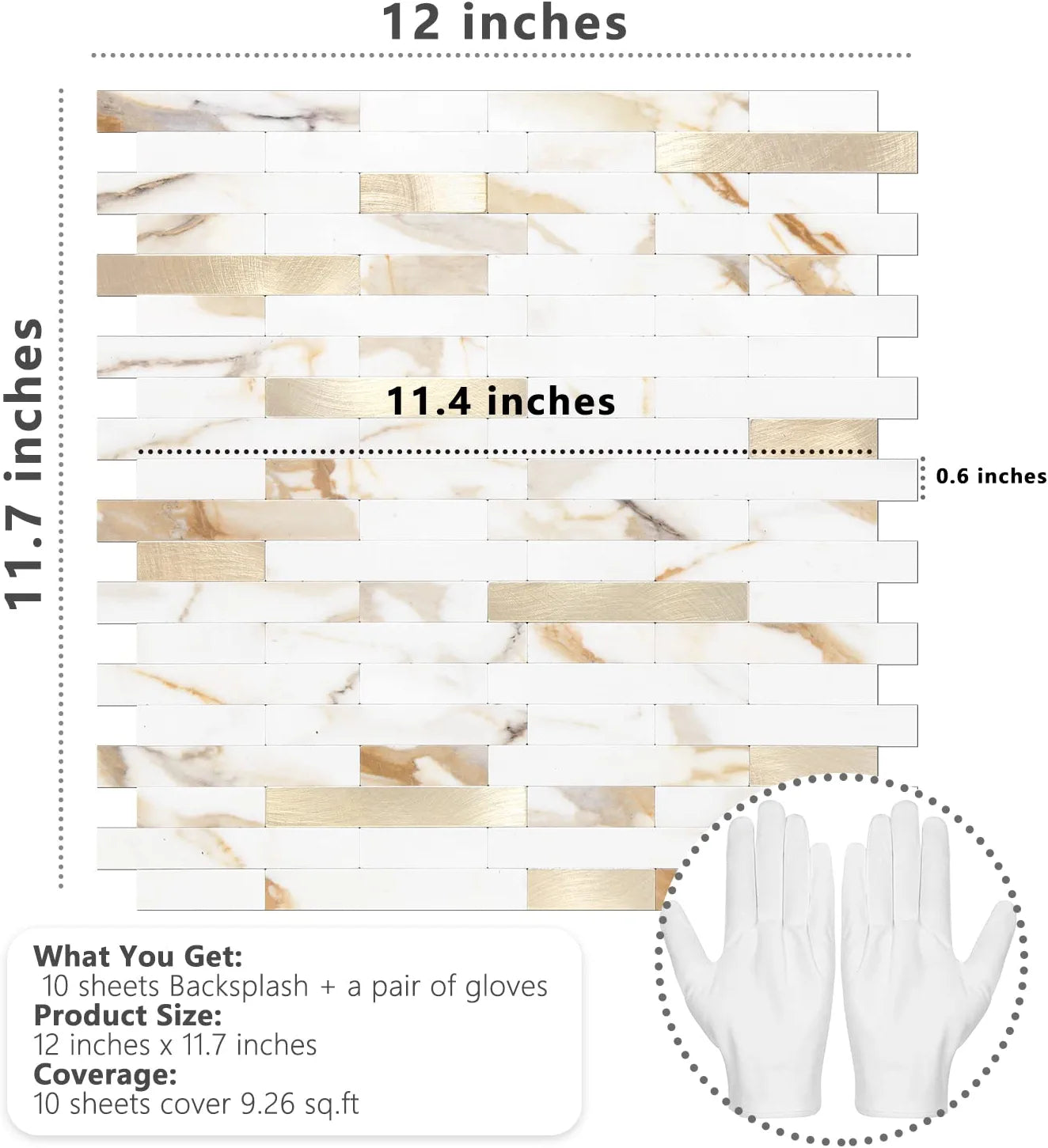 Faux Stone Mixed Metal Linear Blend - Calacatta Gold Mixed Metal Gold