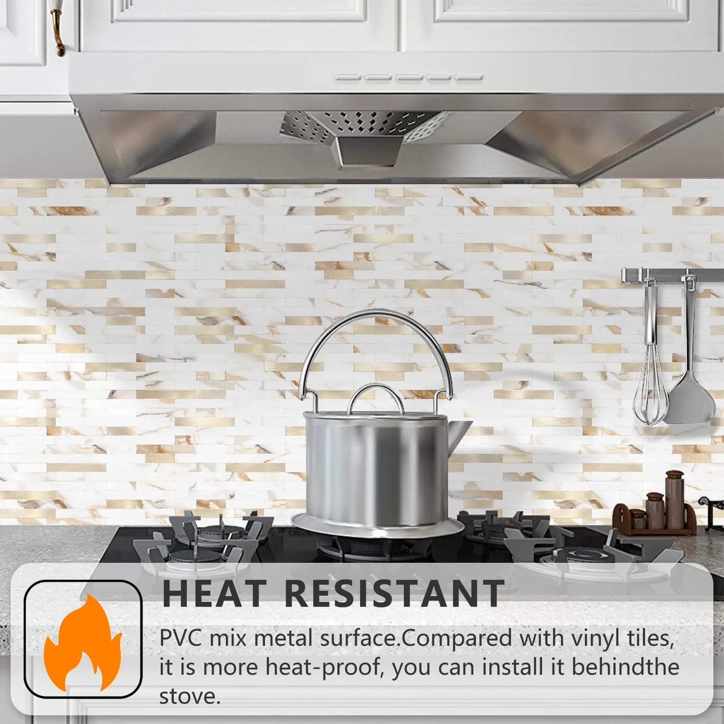 Faux Stone Mixed Metal Linear Blend - Calacatta Gold Mixed Metal Gold