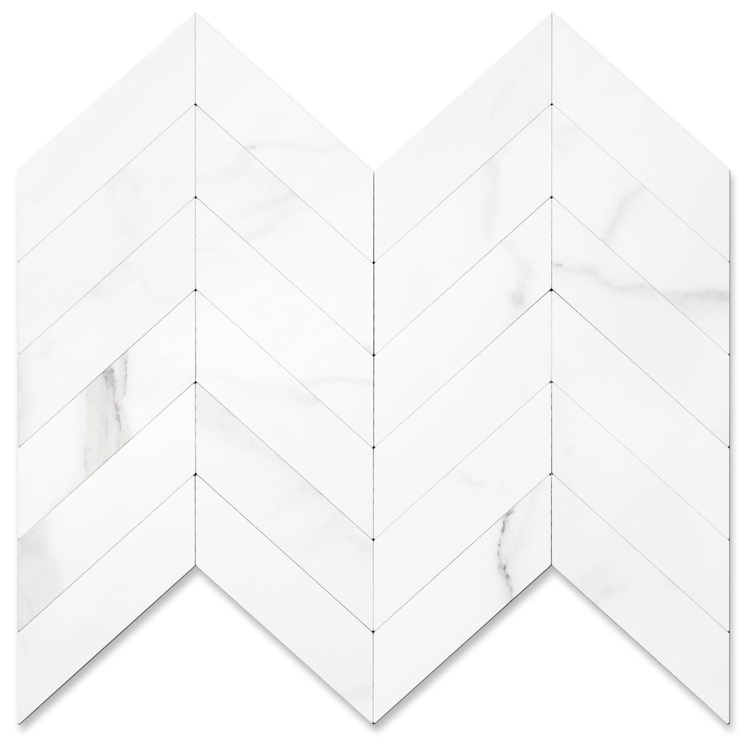 Herringbone Wall Tiles - Statuario White Marble