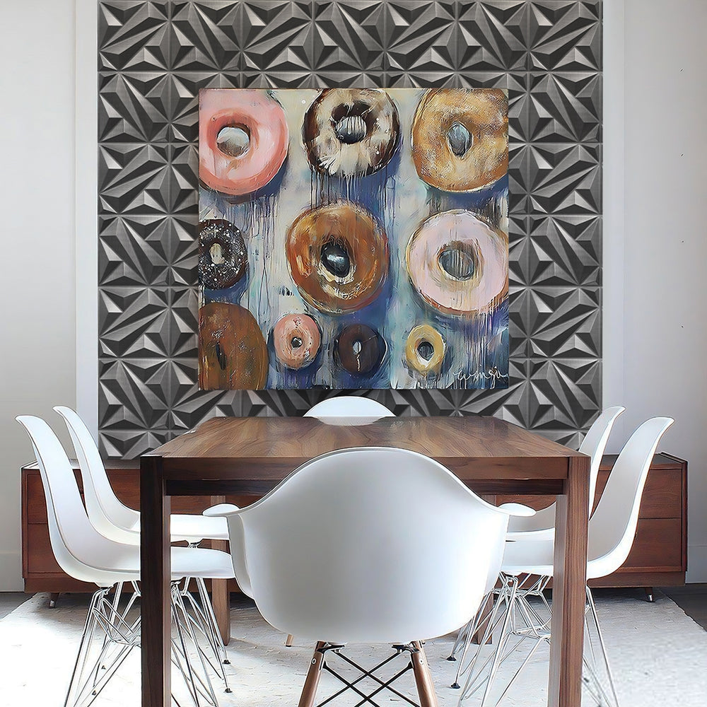 Flower Textured 3D PVC Wall Panels - Silver