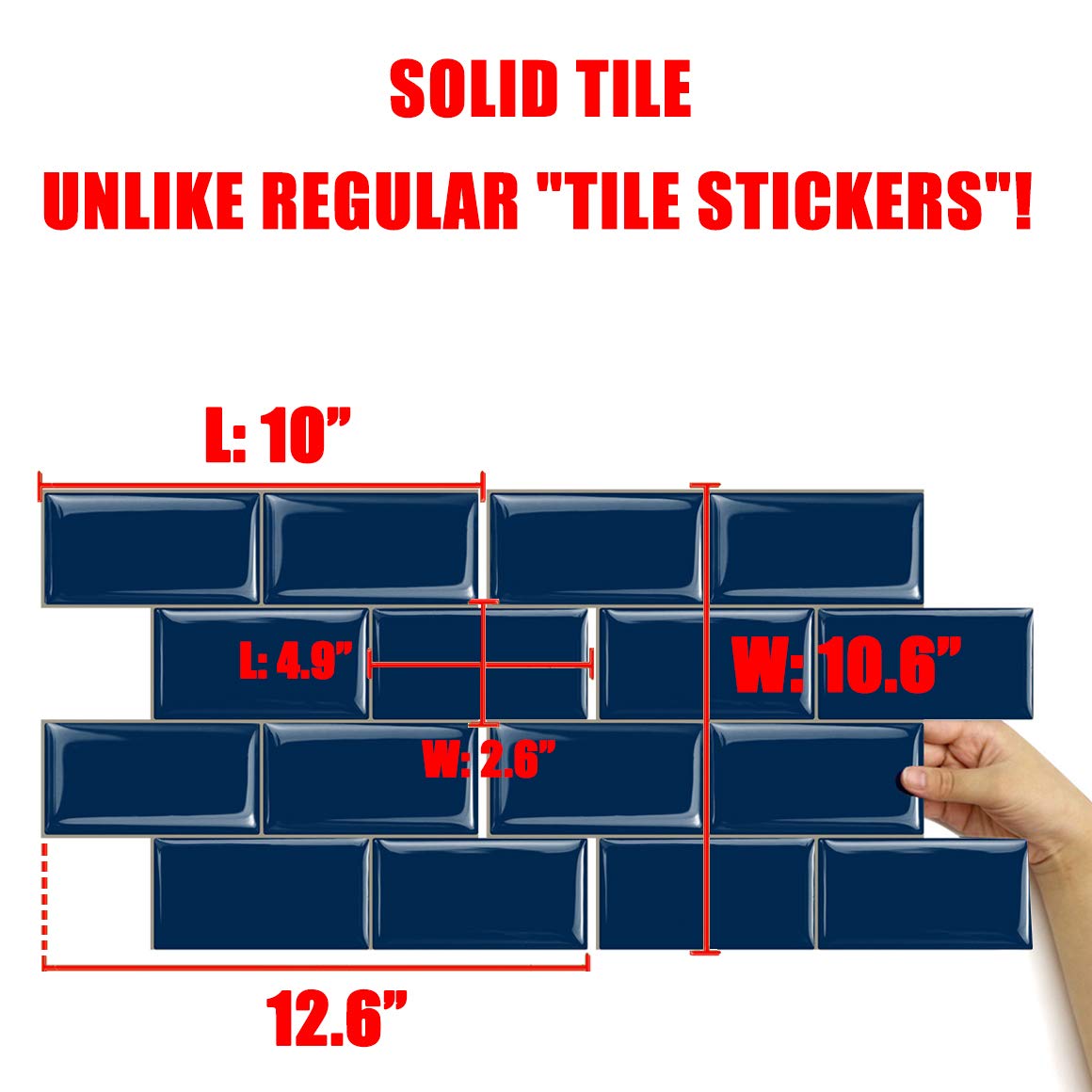 Subway Tile Peel and Stick Backsplash - Deep Blue