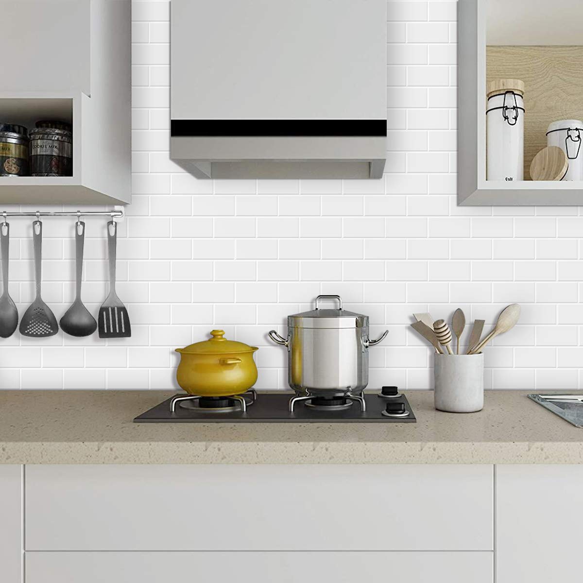 Subway Tile Peel and Stick Backsplash - Pure White