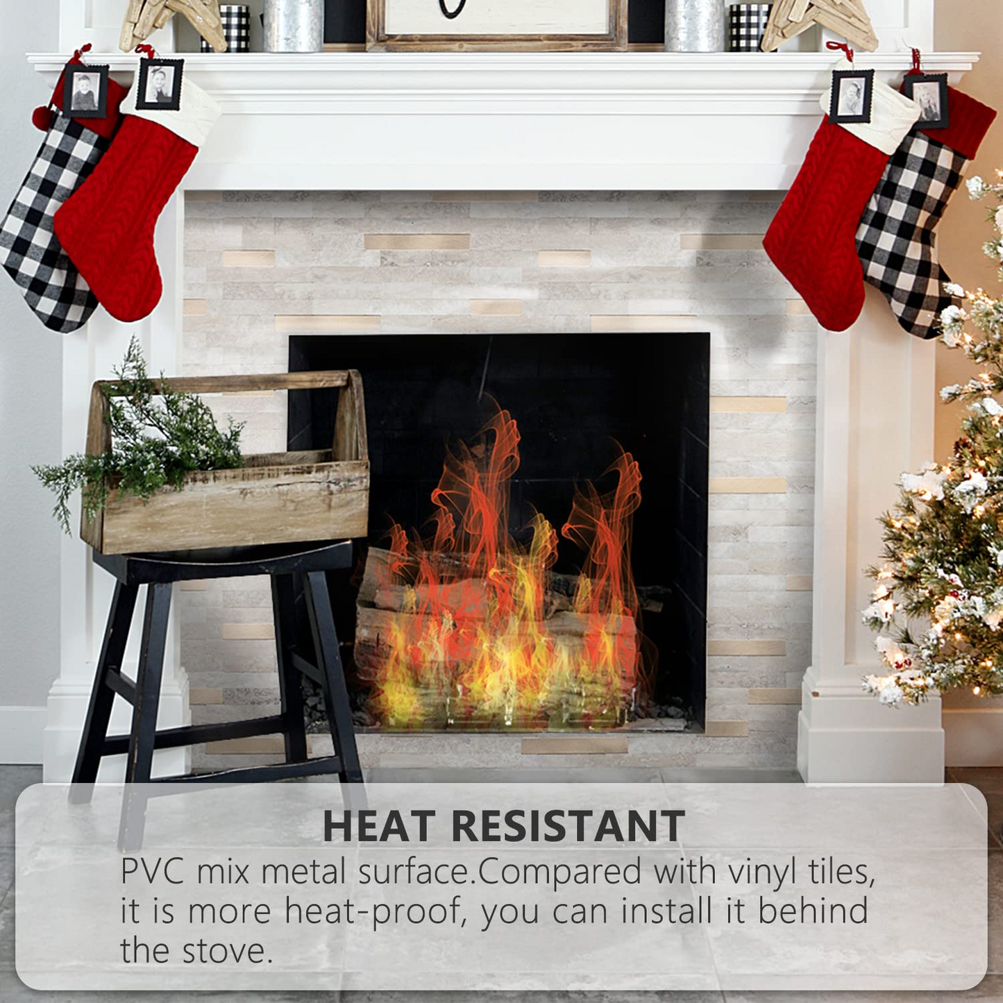 Faux Stone Mixed Metal Linear Blend - Beige with Metal Gold