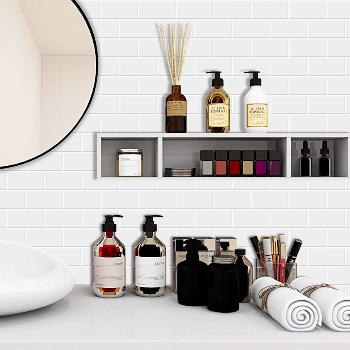 Subway Tile Peel and Stick Backsplash - Pure White