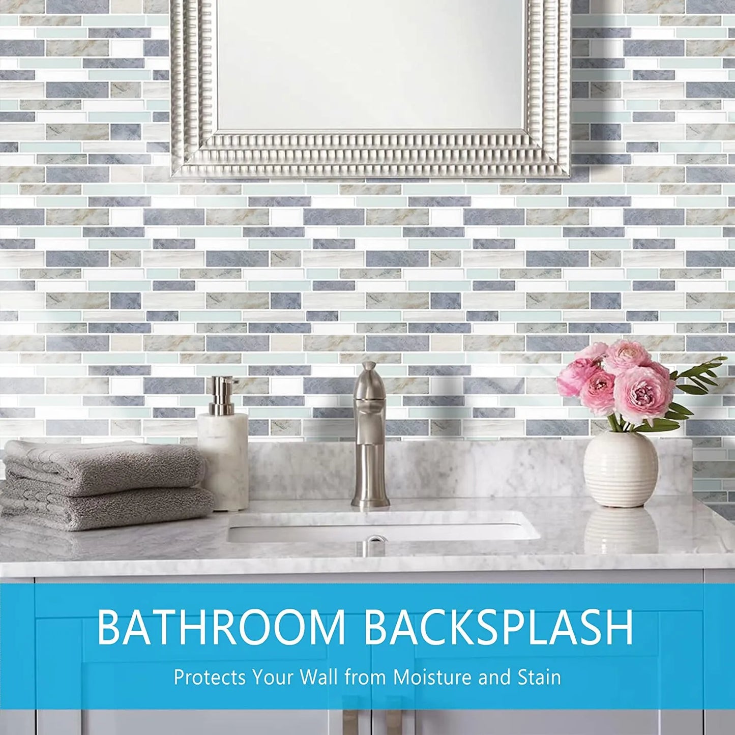 Vamos Tile Linear Blend - Light Blue