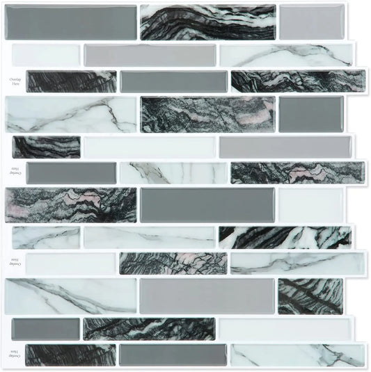 Vamos Tile Linear Blend - Marble Black & Grey