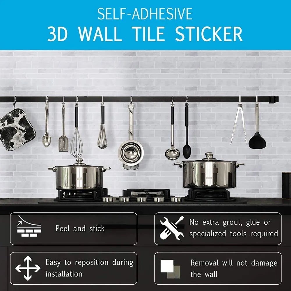 Vamos Tile Linear Blend - Sliver White With Grey Vein