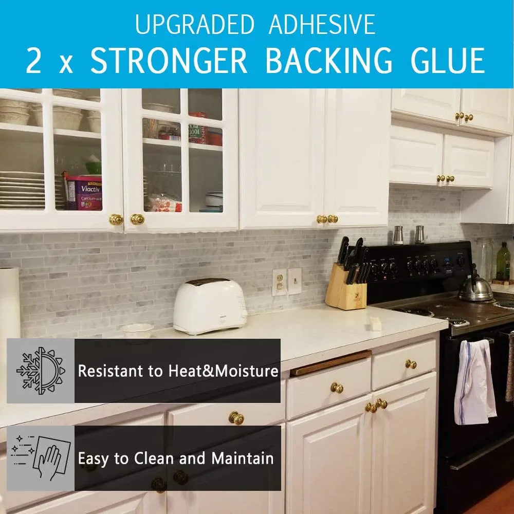 Vamos Tile Linear Blend - Sliver White With Grey Vein