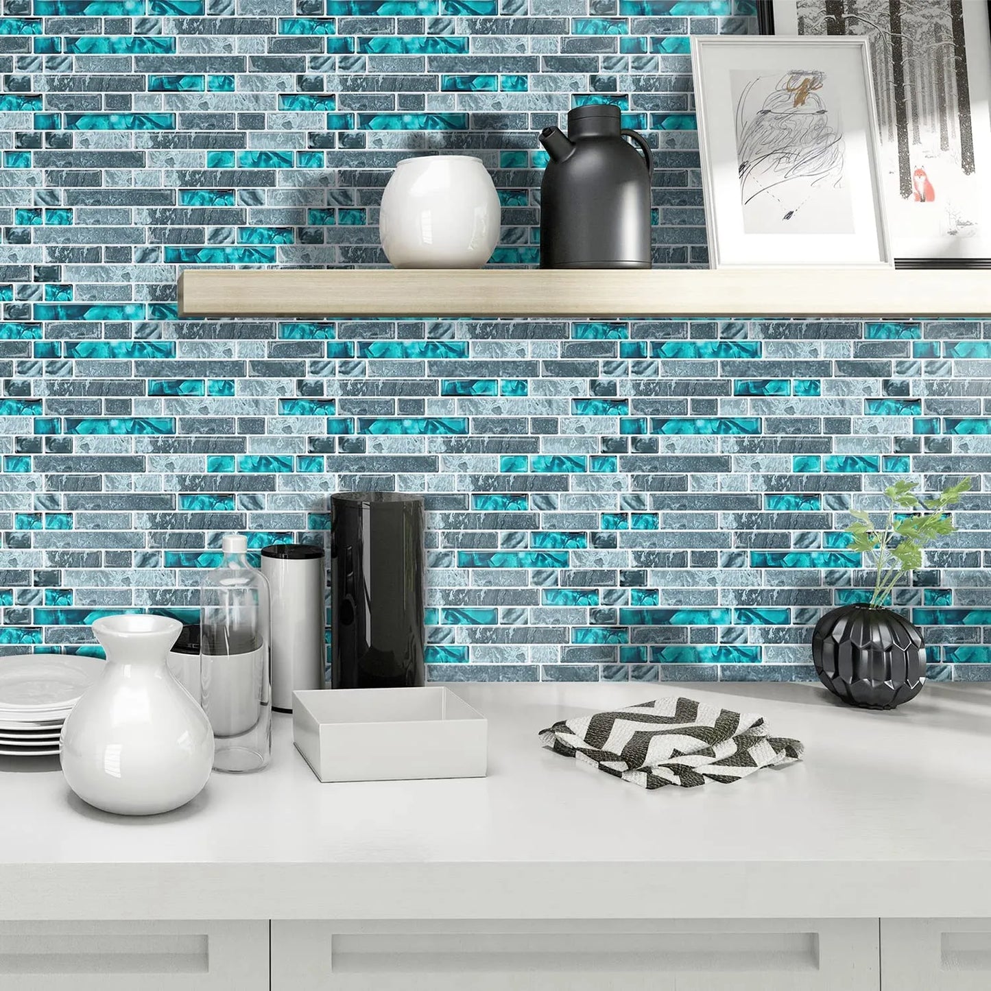 Linear Blend - Gray & Teal