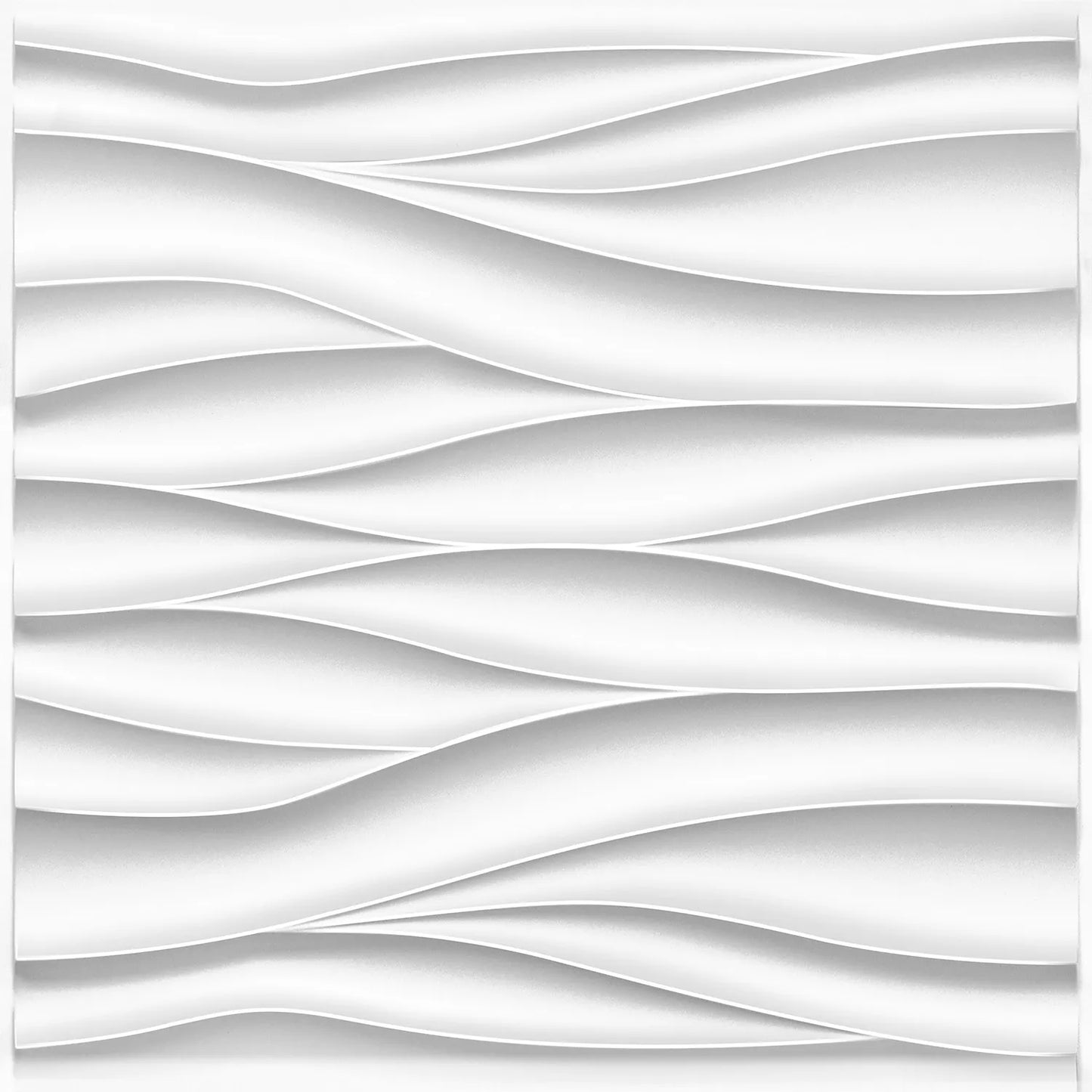 Wave Design Textured PVC Wall Panels - White