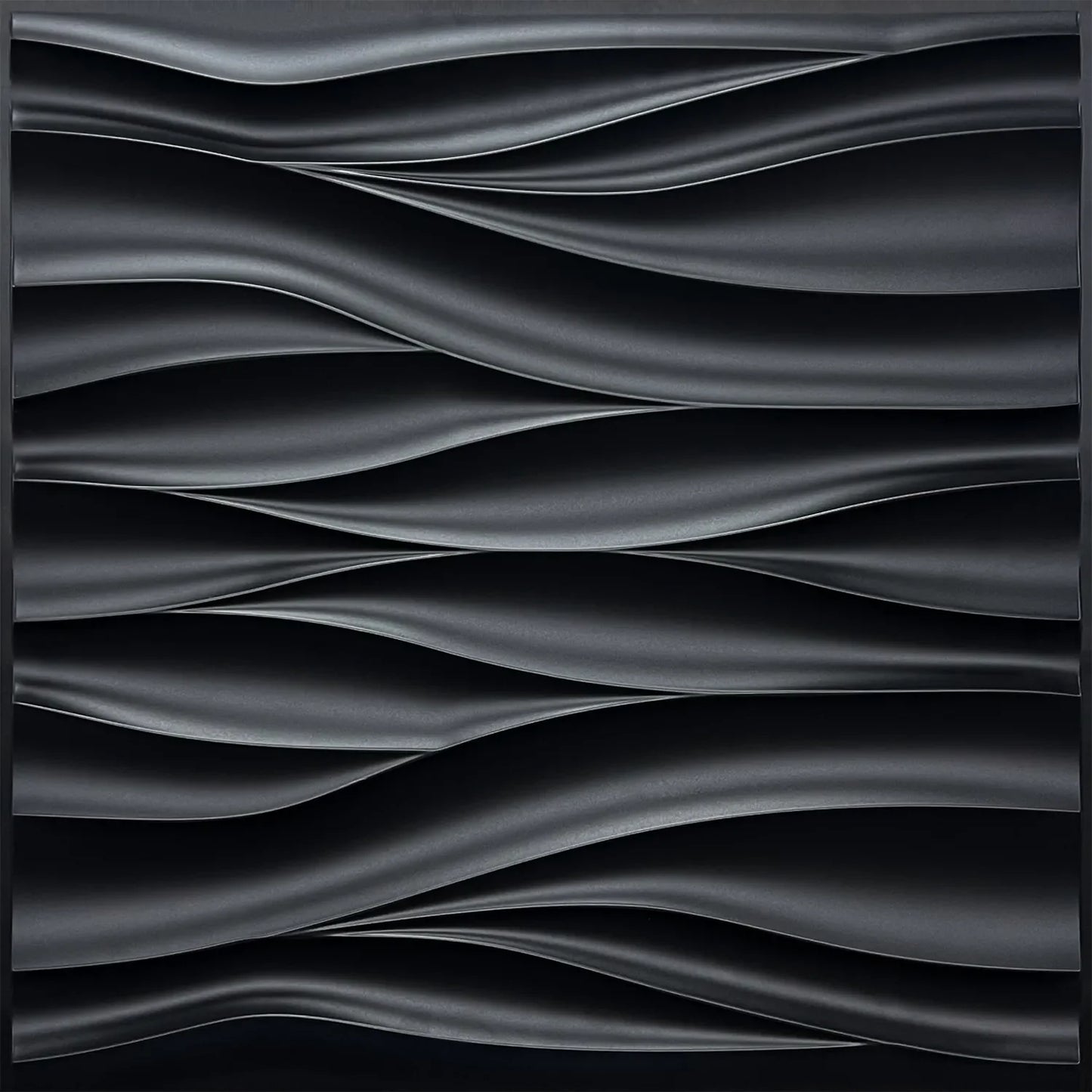 Wave Design Textured PVC Wall Panels - Black