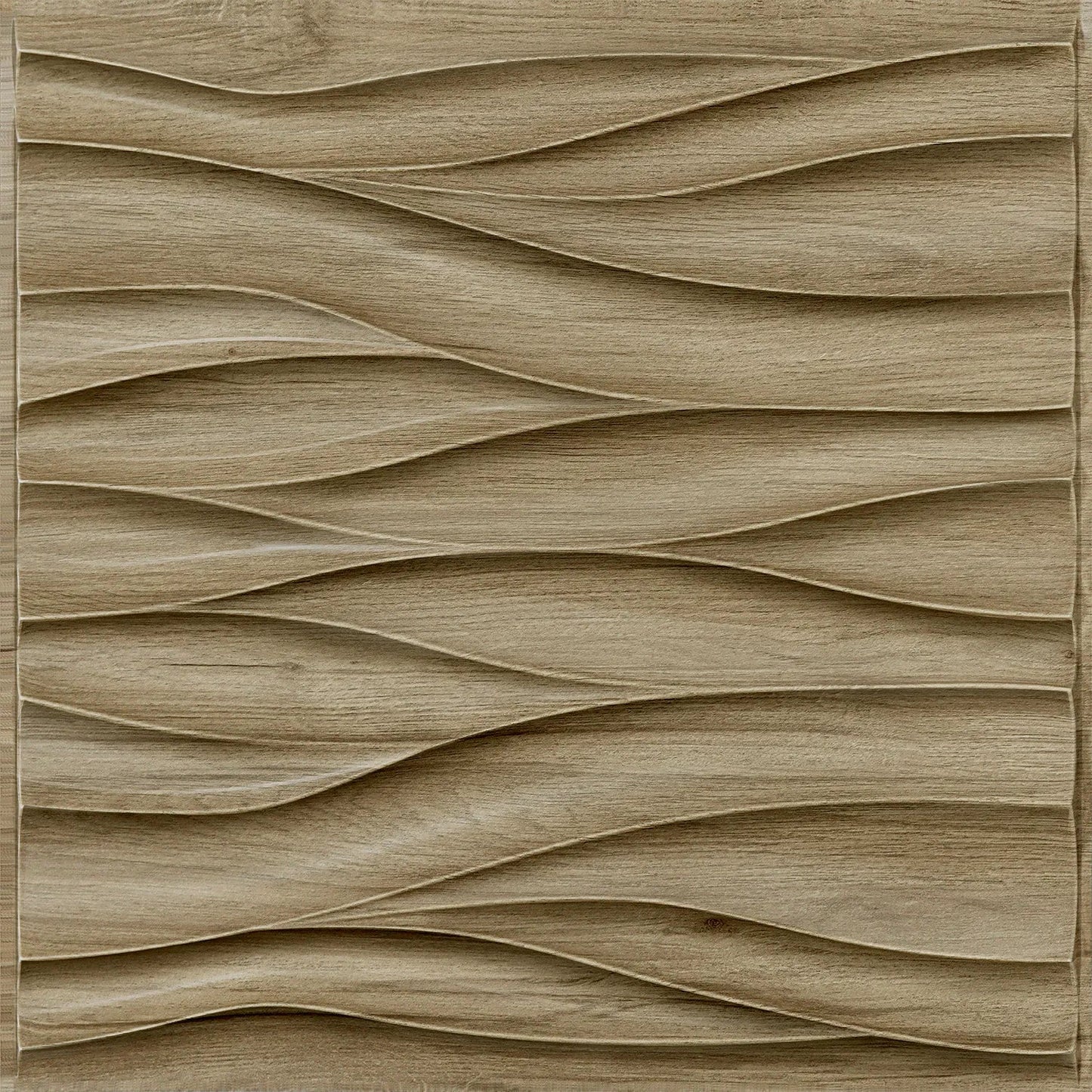 Wave Design Textured PVC Wall Panels - Natural Oak