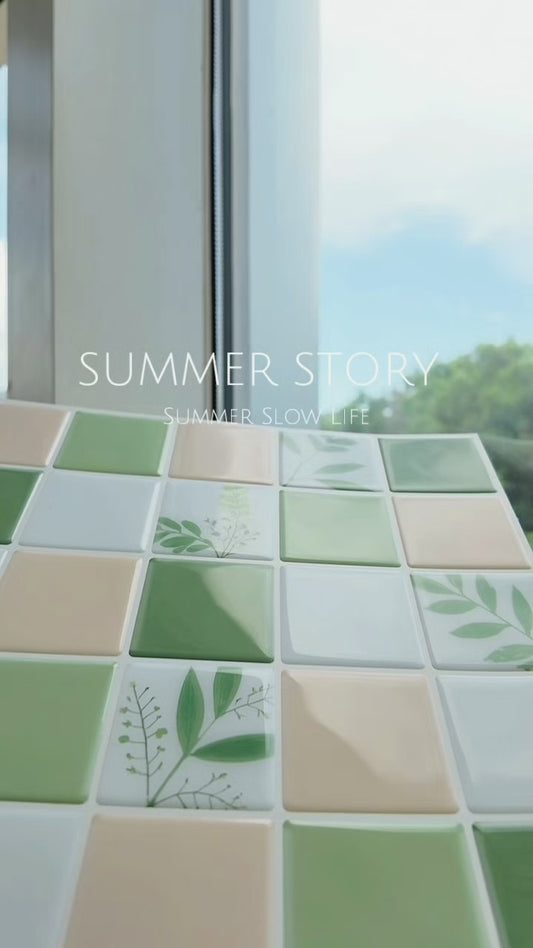 3D Botanical Style Mosaic Peel and Stick Wall Vinyl Tile